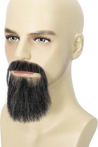 Soft Human Hair Beard Lace Base Hand Knotted Realistic Mustache for Adults Costume Party Funny Cosplay Fake Full Beard in Saudi Arabia