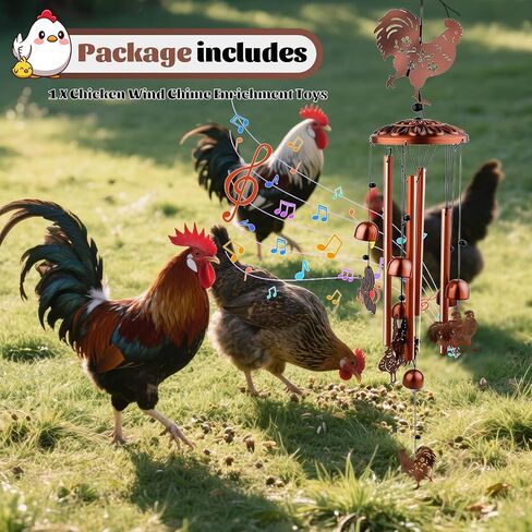 Chicken Toys for Coop, Chicken Wind Chime Enrichment Toys, Hanging Chick Peck Toy with Colorful Bells, Chicken Musical Coop Accessories, Coop Toys for Hens Chicks Poultry Birds Parrots in Kuwait
