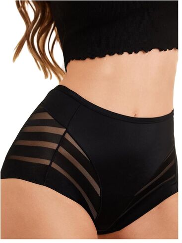 Milumia Women High Waist Mesh Sexy Panties Seamless Cheeky Underwear in Kuwait