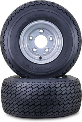 ROADGUIDER Golf Cart Tire Wheel Assembly 18X8.5-8 4-Ply with 5 Lugs on 4.5" PCD Silver Rim Set 4 in Kuwait