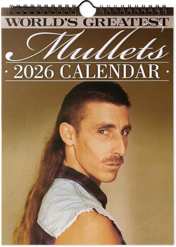 Cuweipeng 2025 Greater Greest Mullets التقويم - 2025 تصفيفة الشعر موسيقى الروك أند رول يناير إلى ديسمبر الحائط in Kuwait