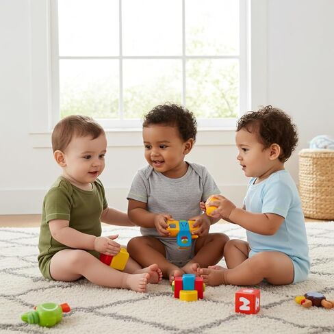 Patpat Baby Bodysuits Rayon Super Date - كم قصير للأولاد والبنات - ملابس الهدايا للجنسين الولادة - 3 عبوة in Kuwait