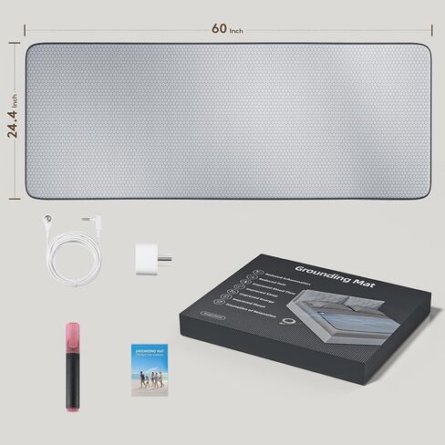 Grounding Mat for Bed, Graphene Grounding Pad for Sleeping, Reduce Anxiety and Inflammation, Pain Relief, Improve Energy -Includes Grounding Cord, Test Pen & Safety Adapter (King) in Saudi Arabia