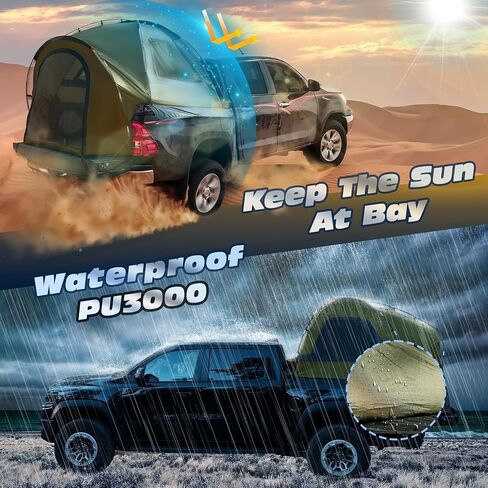 Truck Bed Tent, Waterproof PU3000mm Pickup Truck Tent for Camping 5.5-6 Ft Bed, 2-3 Person Sleeping Truck Tent, Portable for Car Camping in Kuwait