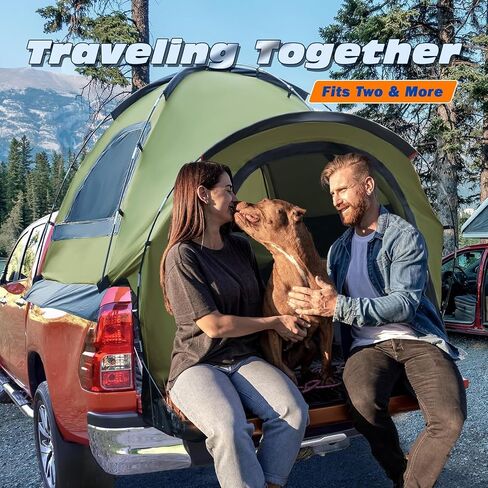 Truck Bed Tent, Waterproof PU3000mm Pickup Truck Tent for Camping 5.5-6 Ft Bed, 2-3 Person Sleeping Truck Tent, Portable for Car Camping in Kuwait