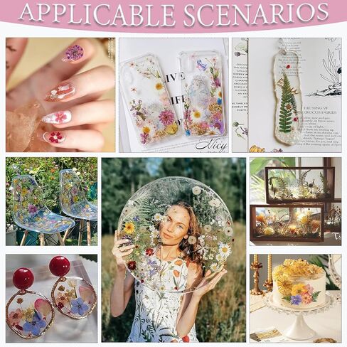 Eshow 40pcs راتنجات الزهور المجففة ، الزهور الجافة لإكسسوارات الراتنج مع ملاقط ، زهرة مجففة لحرف الفن السكر "DIY" ، قوالب مجوهرات الراتنجات الإيبوكسي ، شمعة ، ديكور الأظافر in Kuwait