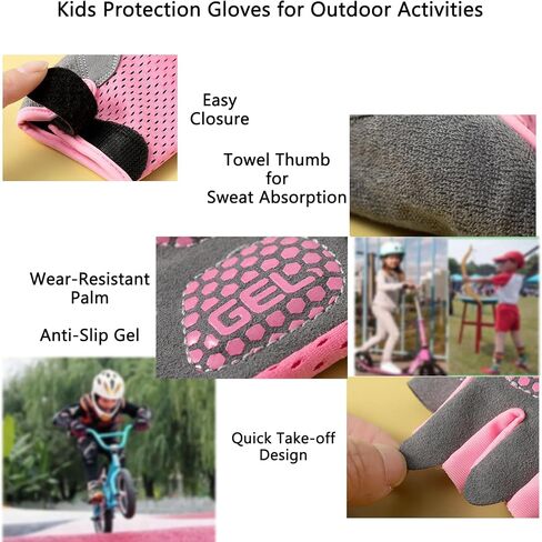 Kids-Cycling-Gloves Hand-Protective Half-Finger Anti-Slip-Gel Breathable for Gym in Saudi Arabia