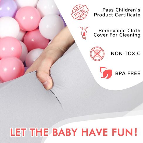 Large Size Soft Foam Ball Pit 47 x 35 x 14 Inch Rectangular, 2.7 Inch Wall Thickness Small Indoor and Outdoor Playground, Ideal Gift for Children (Balls Not Included), Gray in Kuwait