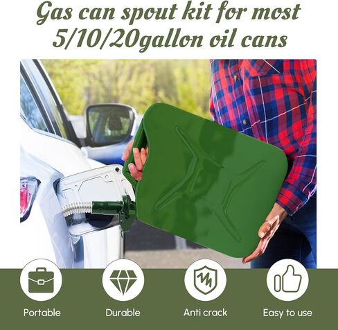 BBTO 2 Pcs Flexible Stainless Steel Jerry Can Spout Long Nose Gas Can Spout Replacement Compatible with Wavian Jerry Can in Kuwait