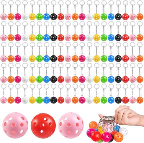 18 Pcs Pickleball Keychain, Pickleball Keychains for Women, Colourful Miniature Pickleball Key Chain Bulk for Pickleball Lovers Gift (9 Colors) in Saudi Arabia
