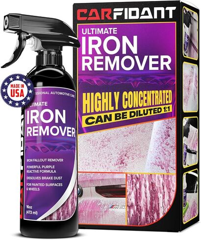 Iron Remover Car Detailing – Iron Decon Spray, Pulls Out Brake Dust, Rust & Fallout - Contaminant Removal for Car Paint & Wheels, pH Neutral Formula - 16 fl. oz. in Kuwait