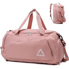 Eslcorri Gym Duffle Bag for Women Men, Sports Backpack with Wet & Shoe Compartment, Fitness Overnight Weekender Bag for Yoga, Swim, Travel (C, GreenPink) in Saudi Arabia