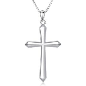 Cross Necklace Women Sterling Silver Religious Engraved Faith Hope Love Cross Pendant Necklace Jewelry Christmas Gifts for Women Unisex in Kuwait