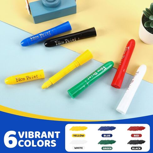 Neon Face Paint Sticks Glow Face Body Paint Safety Face Paint Crayons Easy to Clean for Makeup Parties Sport Events Birthday Festivals Cosplay (Glow in the Dark) in Saudi Arabia
