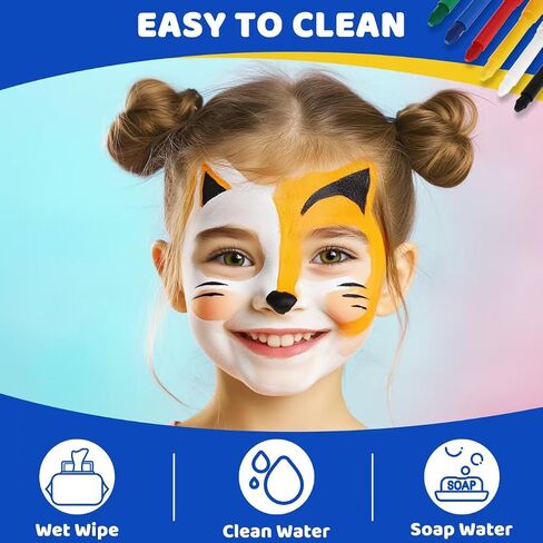Neon Face Paint Sticks Glow Face Body Paint Safety Face Paint Crayons Easy to Clean for Makeup Parties Sport Events Birthday Festivals Cosplay (Glow in the Dark) in Saudi Arabia
