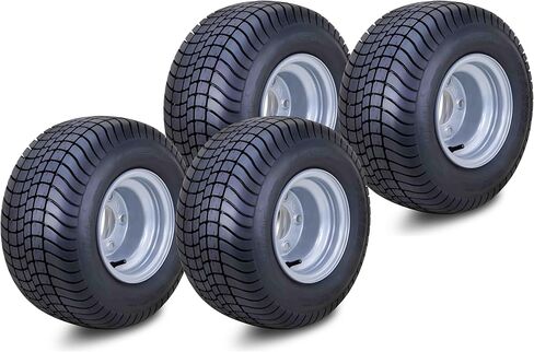 WANDA Golf Cart Tire Wheel Assembly 18X8.5-8 4-Ply with 4 Lugs on 4" PCD Silver Rim Set 4 in Saudi Arabia
