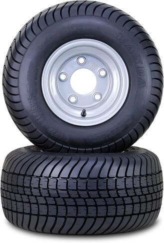 WANDA Golf Cart Tire Wheel Assembly 18X8.5-8 4-Ply with 4 Lugs on 4" PCD Silver Rim Set 4 in Saudi Arabia