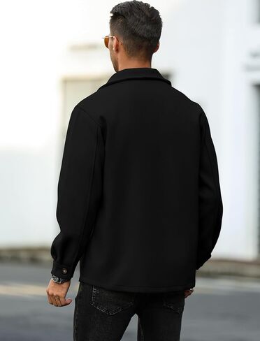 ZAFUL Men's Color Block Single Breasted Corduroy Coat Turn Down Collar Long Sleeve Jacket (4-Light Coffee, XL) in Kuwait