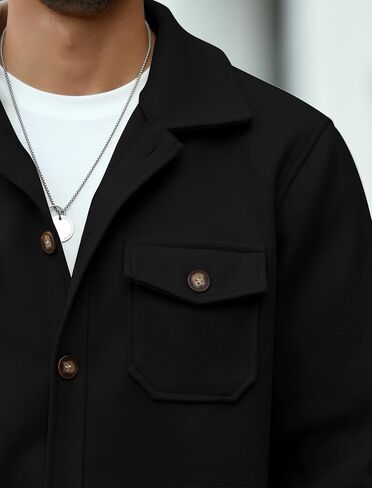ZAFUL Men's Color Block Single Breasted Corduroy Coat Turn Down Collar Long Sleeve Jacket (4-Light Coffee, XL) in Kuwait