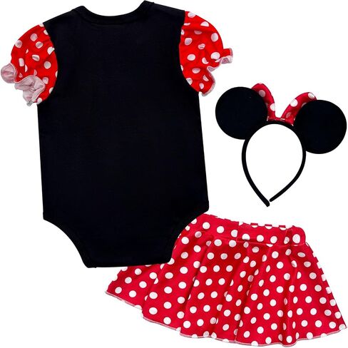 Newbron Baby Girls 1st Birthday Outfits Romper and Skirt with Mouse Ears Headband One Year Old Dress Costume in Saudi Arabia
