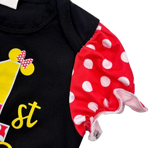 Newbron Baby Girls 1st Birthday Outfits Romper and Skirt with Mouse Ears Headband One Year Old Dress Costume in Saudi Arabia