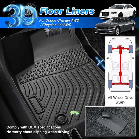 Cartist Floor Mats Custom Fit for Mazda CX-9 2016-2023 All Weather Floor Mat for CX 9 Accessories 2 Rows Liner TPE Heavy Duty in Saudi Arabia