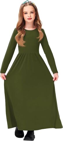 Deerose Girls Maxi Dress Casual Holiday Long Dresses with Pockets 5-14 Years in Kuwait