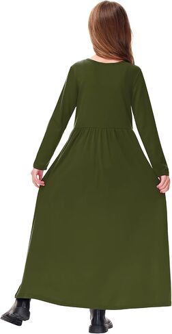 Deerose Girls Maxi Dress Casual Holiday Long Dresses with Pockets 5-14 Years in Kuwait