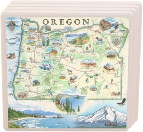 Florida's Sanibel-Captiva Islands Map Ceramic Coasters with Cork Base - Set of 4 in Kuwait