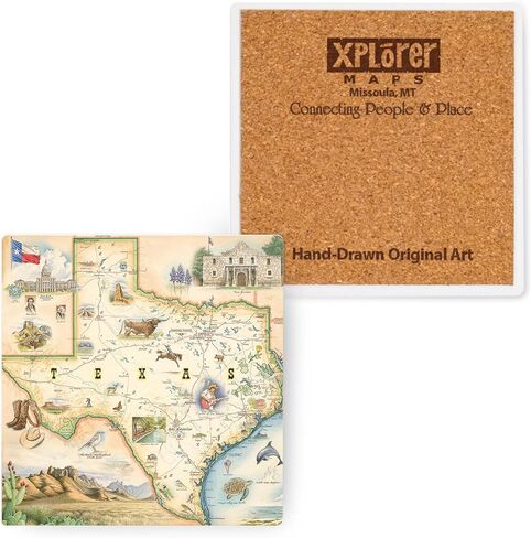 Florida's Sanibel-Captiva Islands Map Ceramic Coasters with Cork Base - Set of 4 in Kuwait