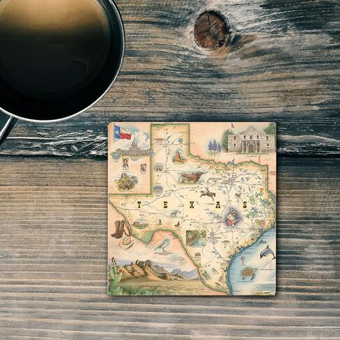Florida's Sanibel-Captiva Islands Map Ceramic Coasters with Cork Base - Set of 4 in Kuwait