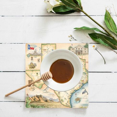 Florida's Sanibel-Captiva Islands Map Ceramic Coasters with Cork Base - Set of 4 in Kuwait