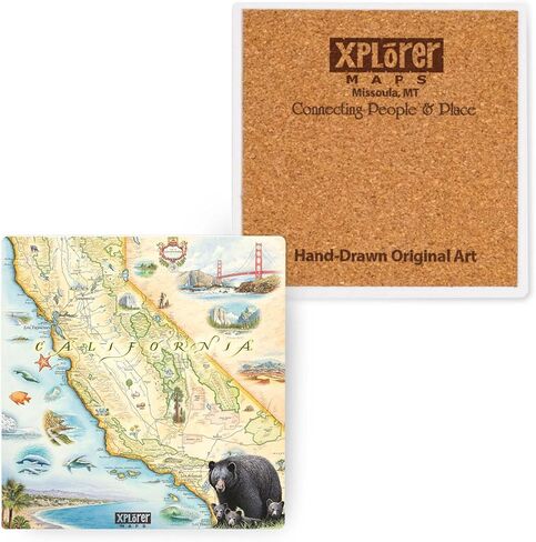 Florida's Sanibel-Captiva Islands Map Ceramic Coasters with Cork Base - Set of 4 in Kuwait