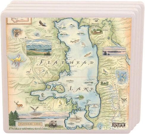 Florida's Sanibel-Captiva Islands Map Ceramic Coasters with Cork Base - Set of 4 in Kuwait