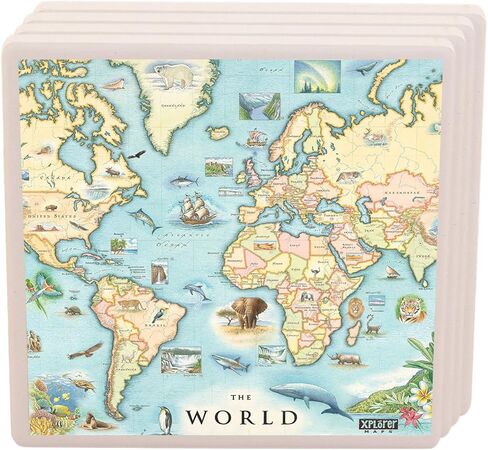 Florida's Sanibel-Captiva Islands Map Ceramic Coasters with Cork Base - Set of 4 in Kuwait