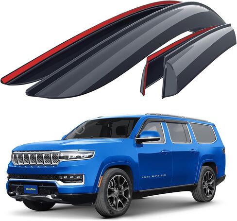 Goodyear Shatterproof Window Deflectors لجيب Grand Cherokee 2022-2025 ، حراس المطر على الشريط ، وأقنعة النوافذ ، وقناء تنحاف ، وملحقات السيارات ، 6 أجهزة كمبيوتر. - GY008897 in Kuwait