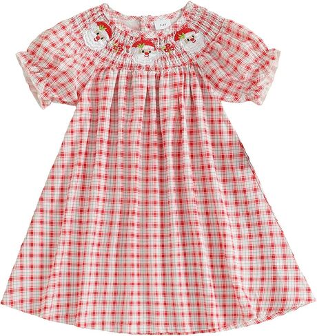 طفل فتاة صيفية لباس الفراولة تطريز الأكمام ذبابة مخططة مزخرفة فستان لطيف A-line sundress in Kuwait
