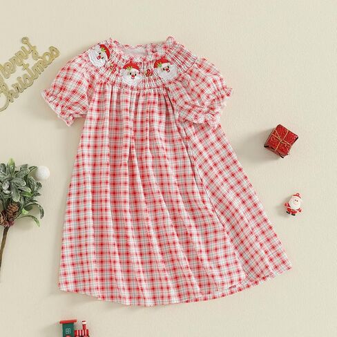 طفل فتاة صيفية لباس الفراولة تطريز الأكمام ذبابة مخططة مزخرفة فستان لطيف A-line sundress in Kuwait