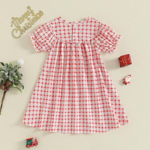 طفل فتاة صيفية لباس الفراولة تطريز الأكمام ذبابة مخططة مزخرفة فستان لطيف A-line sundress in Kuwait