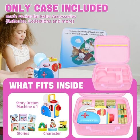 CASE متوافقة مع Little Tikes Story Dream Machine Set ، حقيبة تخزين Toys المصممة لتنظيم كتب القصص ومشغل الصوت ومجموعة أحرف Littles ، Blue & Red (CASE فقط) in Kuwait