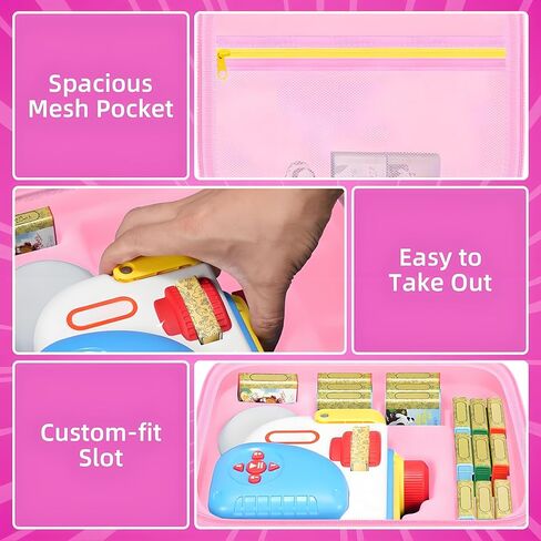 CASE متوافقة مع Little Tikes Story Dream Machine Set ، حقيبة تخزين Toys المصممة لتنظيم كتب القصص ومشغل الصوت ومجموعة أحرف Littles ، Blue & Red (CASE فقط) in Kuwait