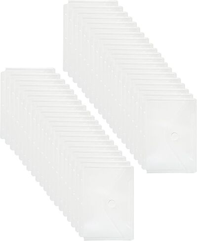 Plastic 3 Ring Binder Pockets Clear Pouches for 5.5’’ x 8.5’’ Paper Folder Organizer Hook Loop Closure 10 Pack in Kuwait