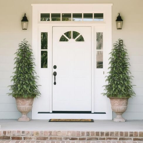 YXZZWL 3FT Real Touch Cedar Topiary Trees for Front Porch Decor, Artificial Shrubs Faux Plants Potted UV Resistant Fake Greenery for Outdoor Indoor Door Garden Farmhouse Home Decoration (Set of 2) in Saudi Arabia