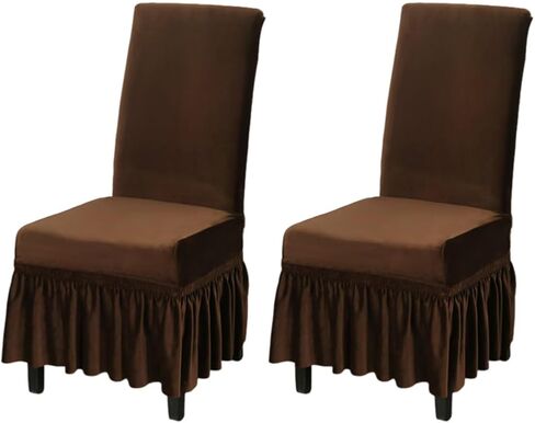 أغطية كرسي Niluoh Velvet مع كرسي غرفة طعام مسطّح يغطى أغطية Parsons كرسي ، غطاء محامي الأثاث غير القابل للانزلاق للمنزل ، المطبخ ، المأدبة (2 مساءً ، سيلفر رمادي) in Kuwait