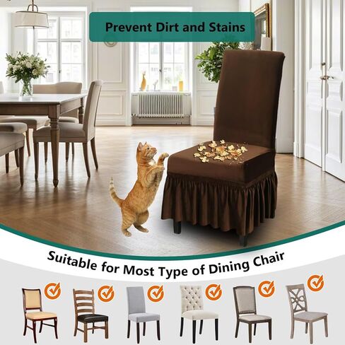 أغطية كرسي Niluoh Velvet مع كرسي غرفة طعام مسطّح يغطى أغطية Parsons كرسي ، غطاء محامي الأثاث غير القابل للانزلاق للمنزل ، المطبخ ، المأدبة (2 مساءً ، سيلفر رمادي) in Kuwait