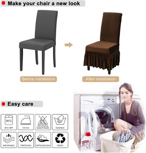 أغطية كرسي Niluoh Velvet مع كرسي غرفة طعام مسطّح يغطى أغطية Parsons كرسي ، غطاء محامي الأثاث غير القابل للانزلاق للمنزل ، المطبخ ، المأدبة (2 مساءً ، سيلفر رمادي) in Kuwait