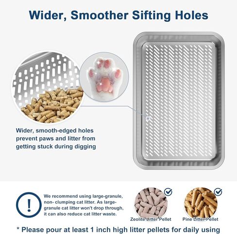 23.5''x15.7''x6'' Enclosed Stainless Steel Litter Box with Lid, XL Sifting Litter Box for Pine Pellets, High Sides Metal Litter Box System for for Big Cats, Anti-Leakage, Easy Cleaning, Less Tracking in Kuwait