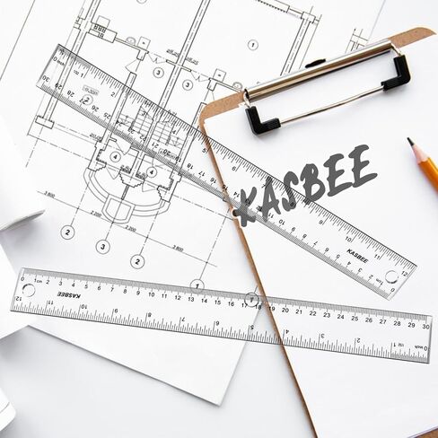 Plastic Rulers, 6 Inch Ruler, 12 Inch Ruler, Clear Ruler with Centimeters and Inches, Straight Plastic Ruler Set for Students School and Office in Kuwait