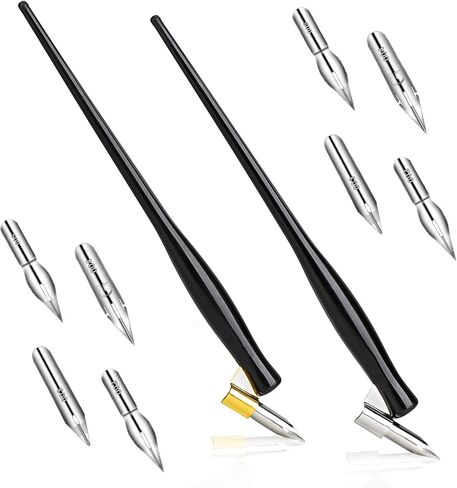 مجموعة Dip Pens Dip Pens Set ، مجموعة NIB Comic Pen ، قلم كاتب السوائل ، قلم Diped Pens و Nibs مجموعة مع NIBs القلم القلم 5pcs من الفولاذ المقاوم للصدأ بديل القنابل القنبيس للكتابة والرسم والتوقيع in Kuwait