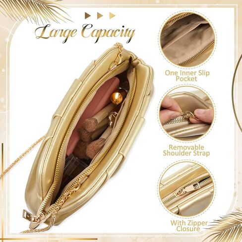 3 Pcs Gold Clutch Purse Jewelry Set for Women Evening Handbag Gold Cuff Bracelet Oval Teardrop Hoop Earrings for Women Evening Prom Party Wedding Dating Gift in Kuwait